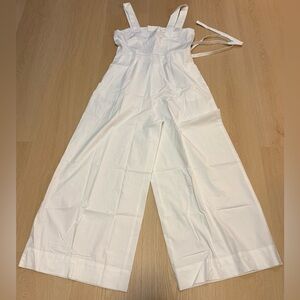 Banana Republic Linen-Blend Belted Wide-Leg Jumpsuit in white